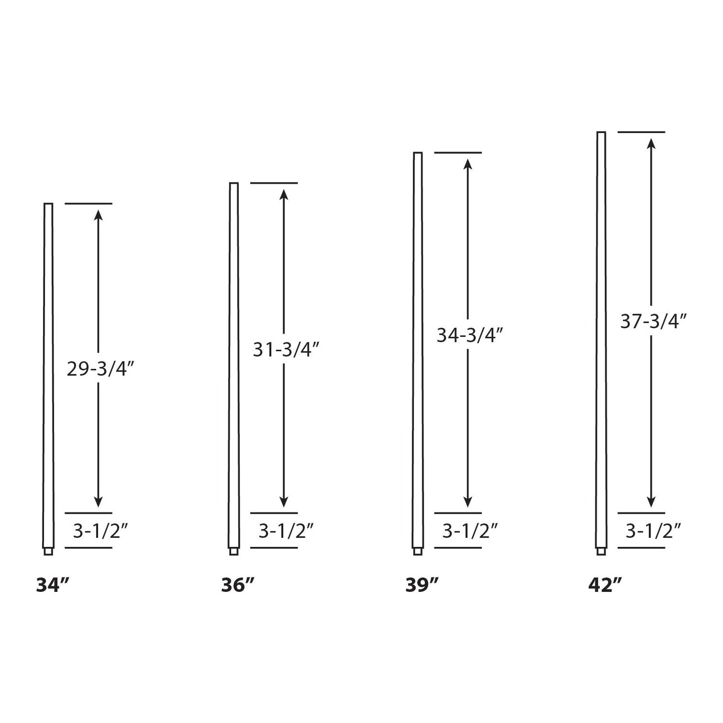 5040 - Wood Baluster - Craftsman Tapered Round - 1-1/4"