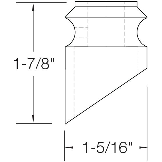 SH904 - Iron Baluster Shoe - Slanted - 1/2"