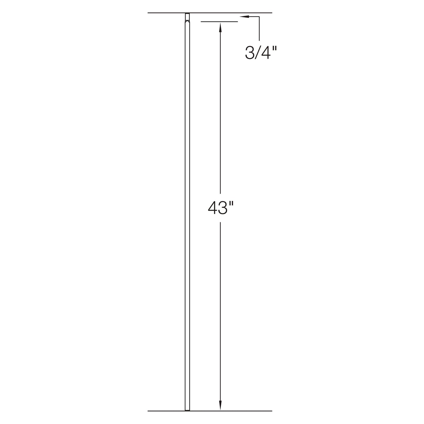 T01 - Iron Baluster - Standard Plain - 1/2" x 44"