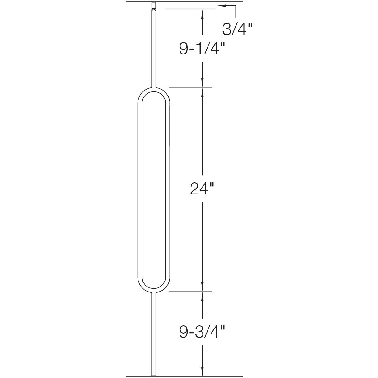 T80 - Iron Baluster - Large Oval - 1/2" x 44"