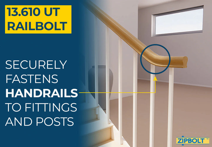 Connect Staircase Handrails to Staircase Fittings and Newels — 13.610 UT Railbolt