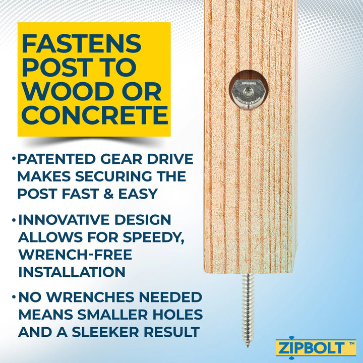 Super UT Newel Post Fastener — 14.110 Quick and Easy Wrench-Free Installation of Staircase Newel Posts