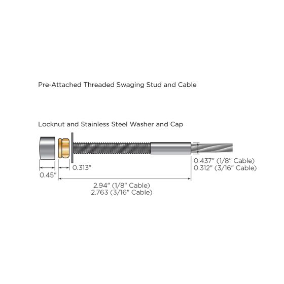 RailFX® Cable Rail Kits | 102 Series | Ø 1/8" Cable | Through-Post | Metal Post Applications