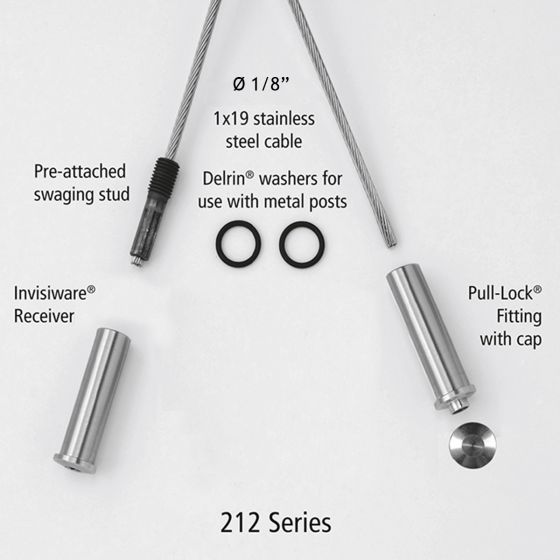 RailFX® Cable Rail Kits | 212 Series | Ø 1/8" Cable | Through-Post | Metal Post Applications