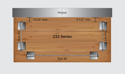 RailFX® Cable Rail Kits | 232 Series | Ø 1/8" Cable | Through-Post | Metal Post Applications