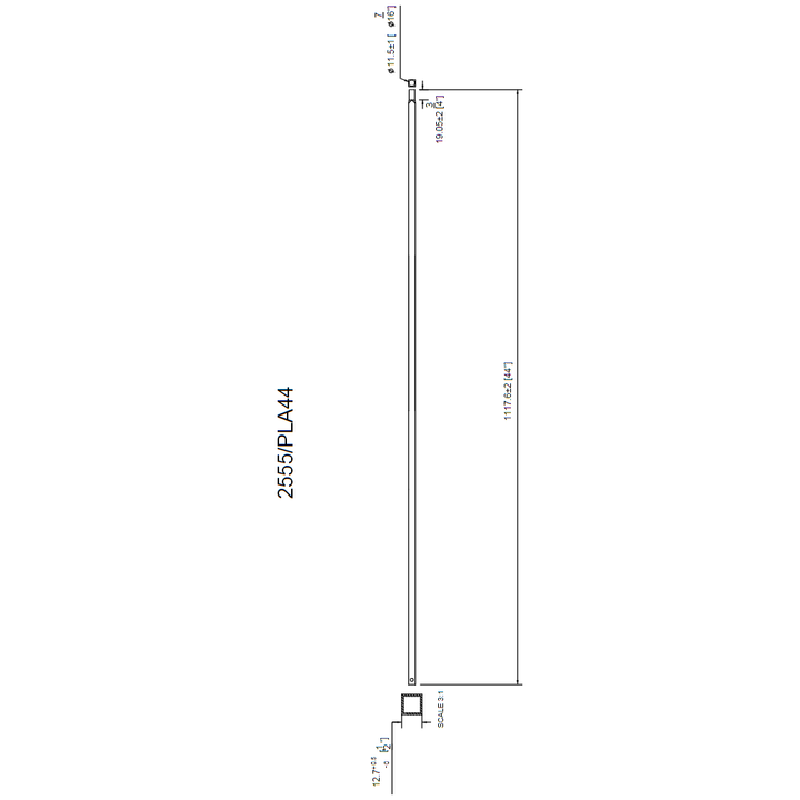 PLA44 | Plain Iron Baluster | 2555 | 1/2" Square