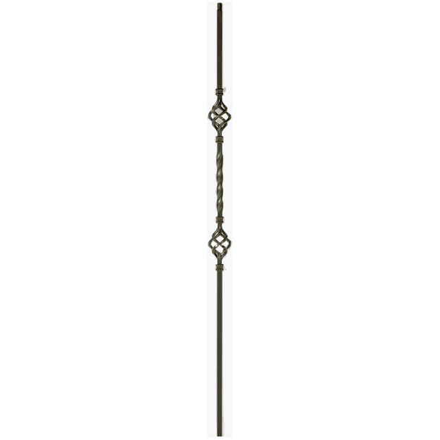 2BASK44 | Double Basket Iron Baluster | 2553 | 1/2" - All Things Stairs