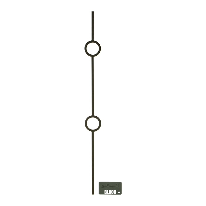 Iron Baluster | Double Ring | Lite | Ash Grey | 1/2" x 44" | Coffman