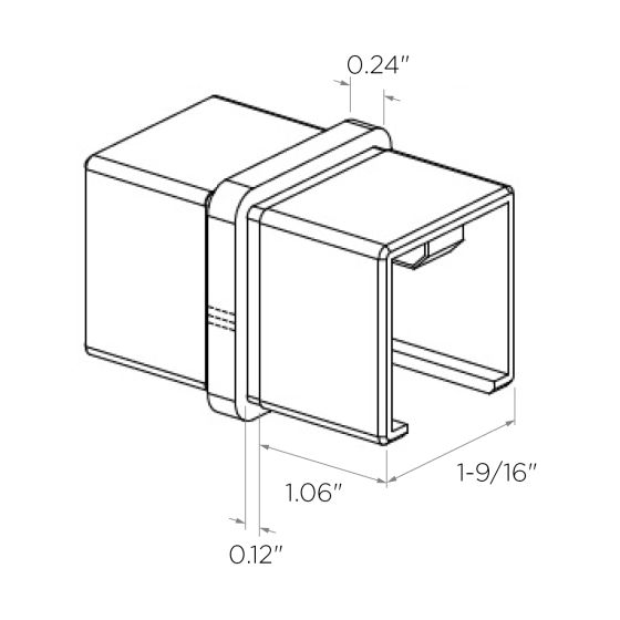 Square | Internal Connector for Cap Rail | Alloy 304
