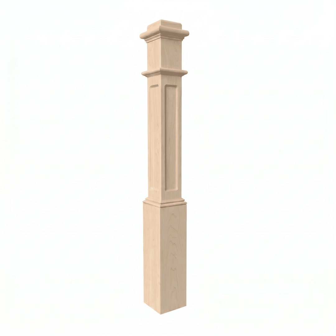 991FP | Box Newel | Flat Panel Design | 56" x 6¼" - All Things Stairs