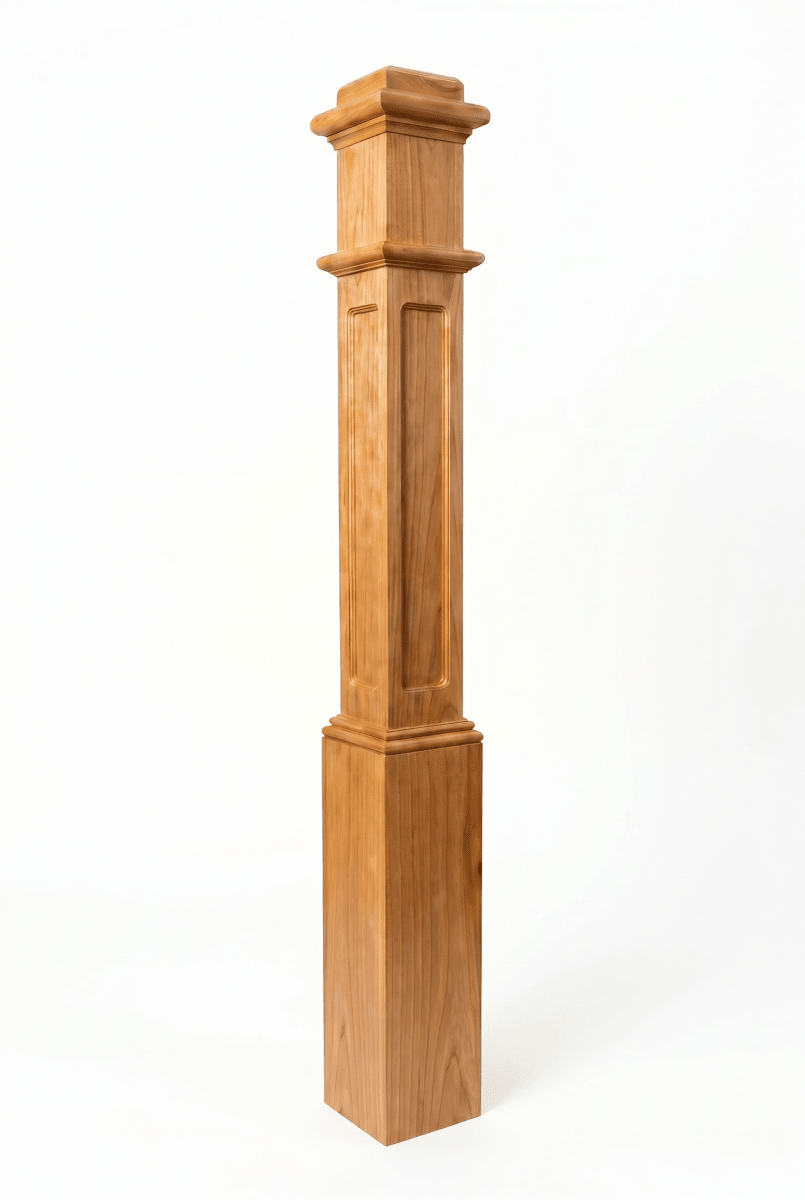991FP | Box Newel | Flat Panel Design | 56" x 6¼" - All Things Stairs