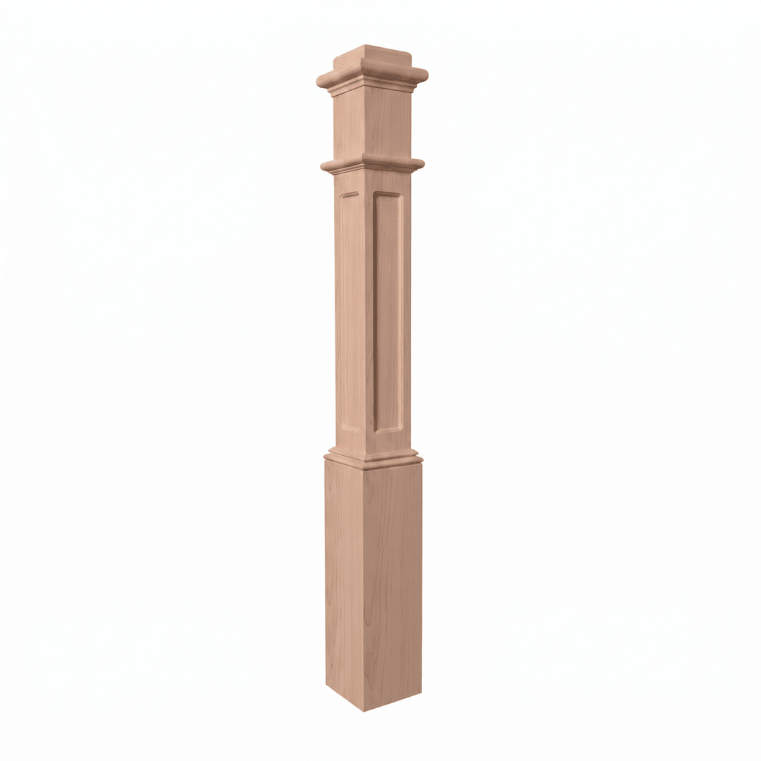 991FP | Box Newel | Flat Panel Design | 56" x 6¼" - All Things Stairs