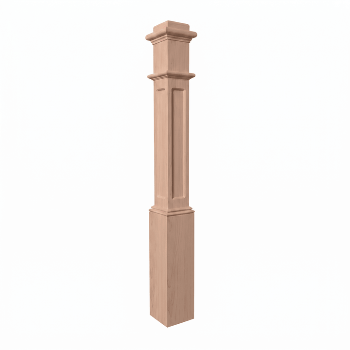 991FP | Box Newel | Flat Panel Design | 56" x 6¼" - All Things Stairs