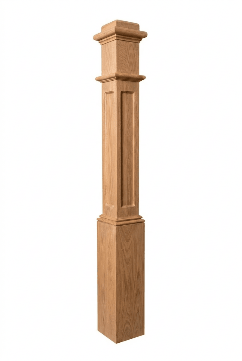 991FP | Box Newel | Flat Panel Design | 56" x 6¼" - All Things Stairs