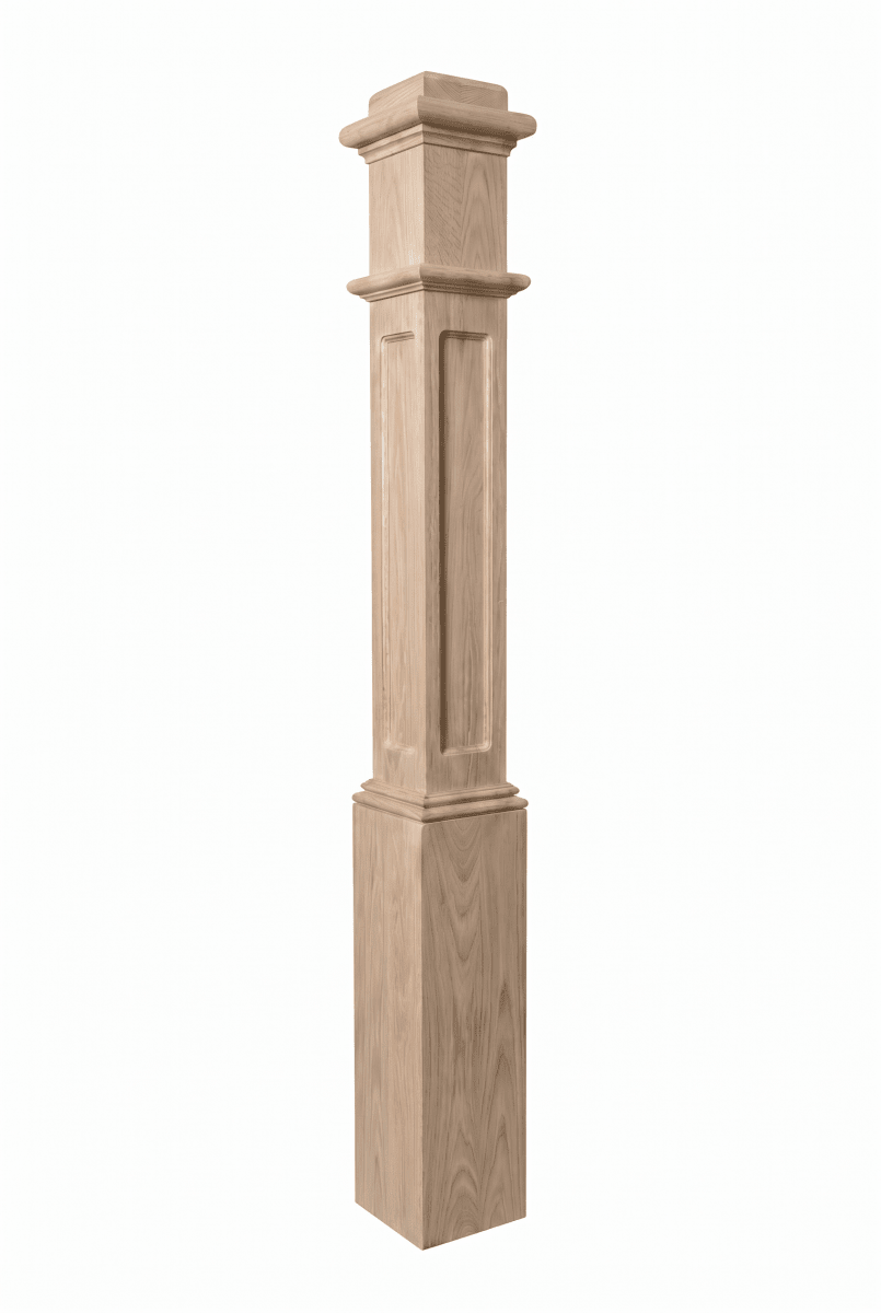 991FP | Box Newel | Flat Panel Design | 56" x 6¼" - All Things Stairs