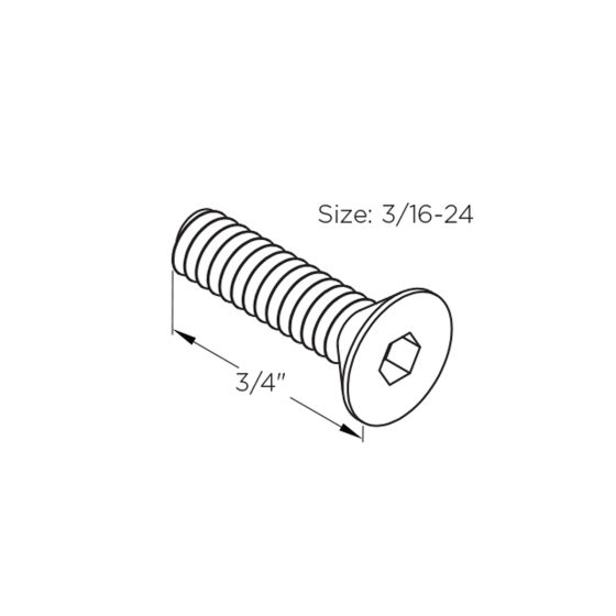 3/16-24 x 5/8" | Flat Top | Hex Machine Screw | Alloy 304