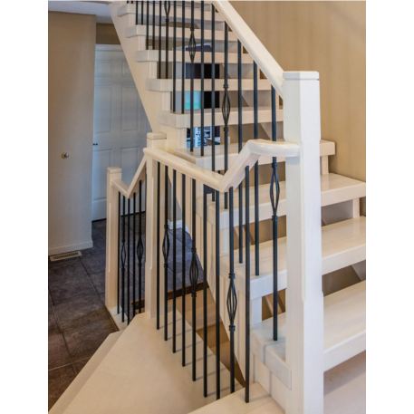 Steel Tube Balusters | 1/2" Square Series With Dowel Top | Single Basket