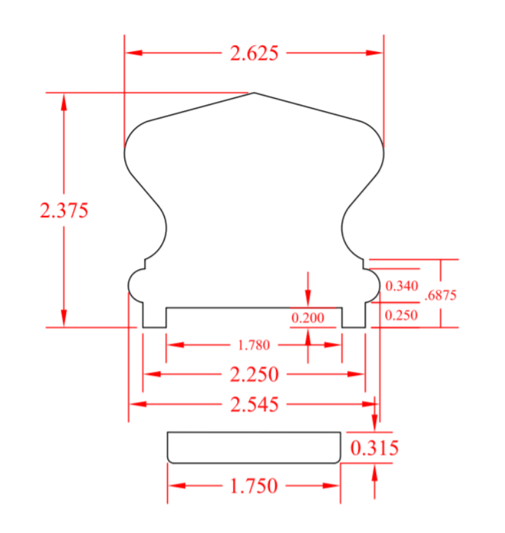 C - 6410P | 1 3/4" Plowed with Fillet | Richmond Handrail | Rail - All Things Stairs