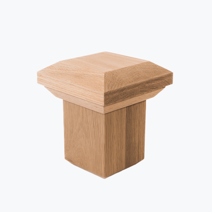 C350 | Box Newel Cap | "C" Style Beveled Top | Fits 3 1/2" Post - All Things Stairs