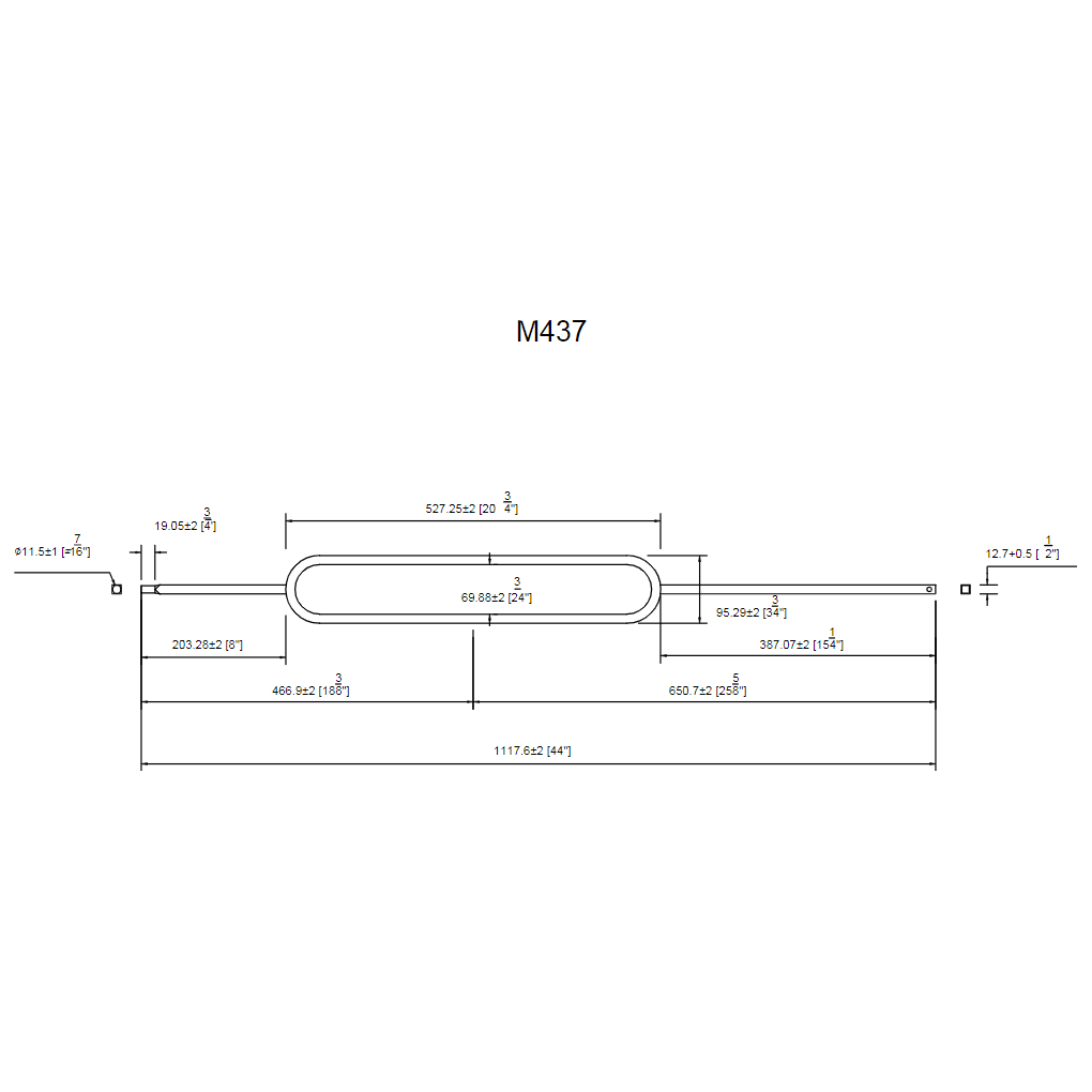 M437 2674 | Oval Panel Iron Baluster 1/2" - All Things Stairs