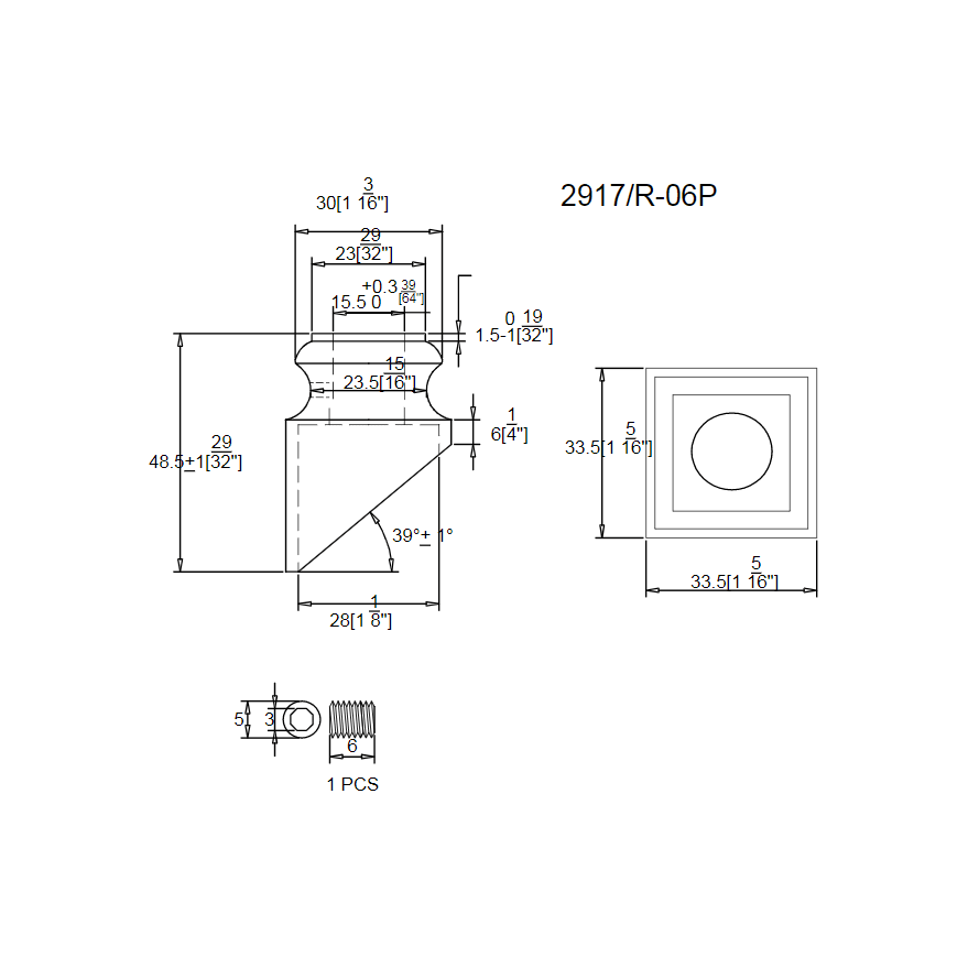R - 06P 2917 | Rake Collar - All Things Stairs