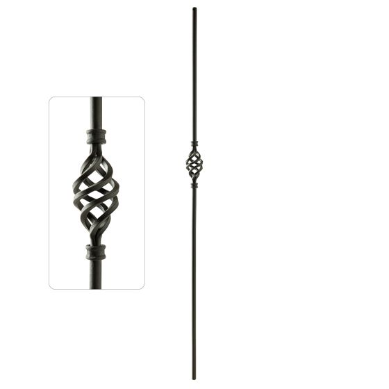 Steel Tube Balusters | 1/2" Round Series | Single Basket