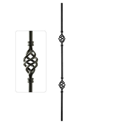 Steel Tube Balusters | 1/2" Round Series | Double Basket