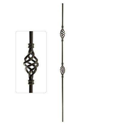 Steel Tube Balusters | 1/2" Round Series | Double Basket