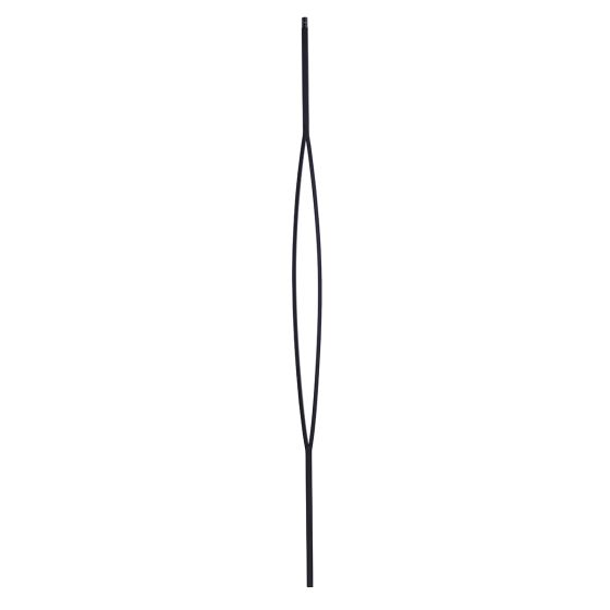 Steel Tube Balusters | Geometric 1/2" Square Series With Dowel Top | Single Feature | Satin Black