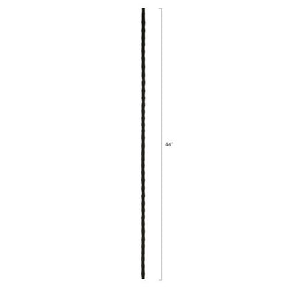Hammered Steel Tube Balusters | 1/2" Square Series With Dowel Top | Satin Black
