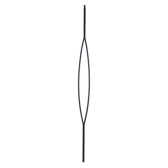 Steel Tube Balusters | Geometric 1/2" Square Series With Dowel Top | Single Feature | Satin Black