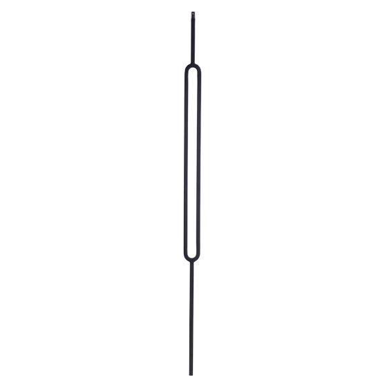 Steel Tube Balusters | Geometric 1/2" Square Series With Dowel Top | Single Feature | Satin Black