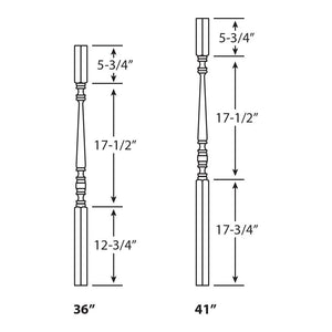 5205 - Wood Baluster - Hampton Square Top - 1-1/4"