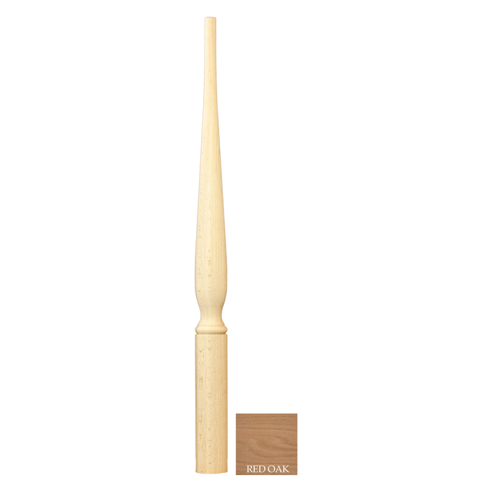 Wood Starting Newel | Art Deco Angle | Red Oak | 3-1/2" x 48" | Coffman