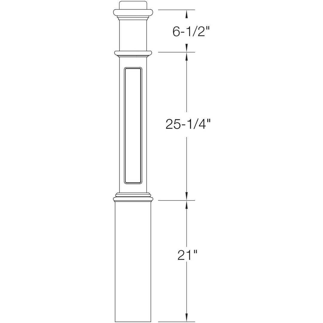 991FP | Box Newel | Flat Panel Design | 56" x 6¼"