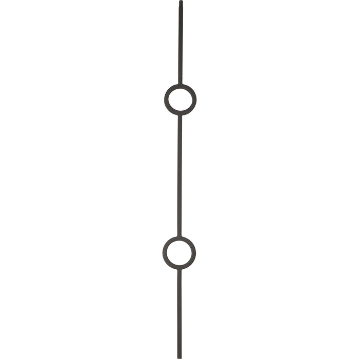 Iron Baluster | Double Circle | Satin Black | 1/2" x 44" | Ascension