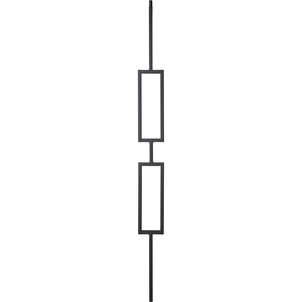 Iron Baluster | Double Rectangle | Satin Black | 1/2" x 44" | Ascension