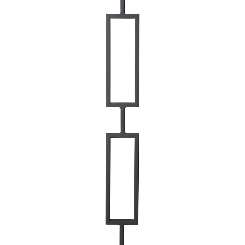 CLEARANCE | T82 | Iron Baluster | Double Rectangle | 1/2" x 44" | SATIN BLACK - All Things Stairs