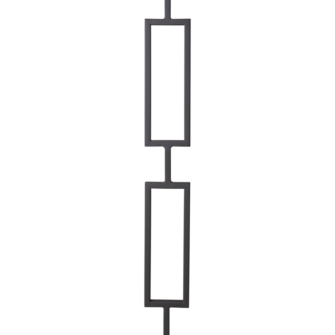 CLEARANCE | T82 | Iron Baluster | Double Rectangle | 1/2" x 44" | SATIN BLACK - All Things Stairs