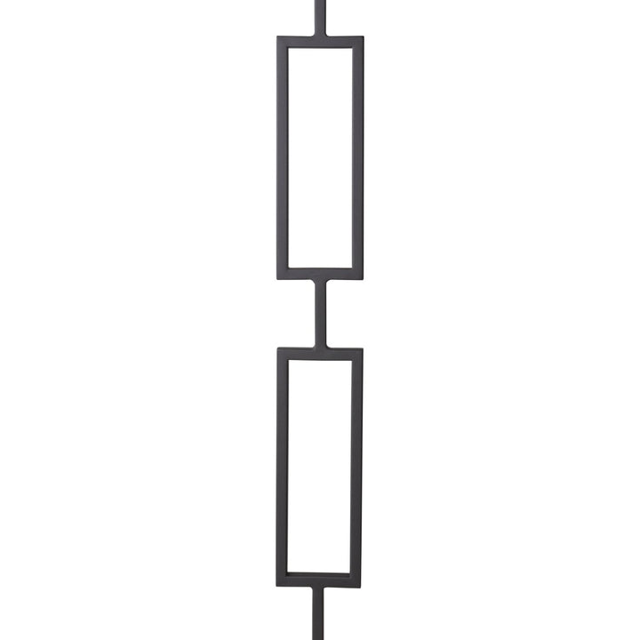 CLEARANCE | T82 | Iron Baluster | Double Rectangle | 1/2" x 44" | SATIN BLACK - All Things Stairs