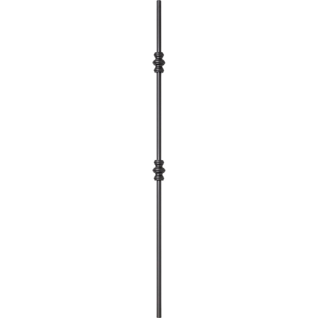 Iron Baluster | Double Knuckle | Round | Satin Black | 5/8" x 44" - All Things Stairs