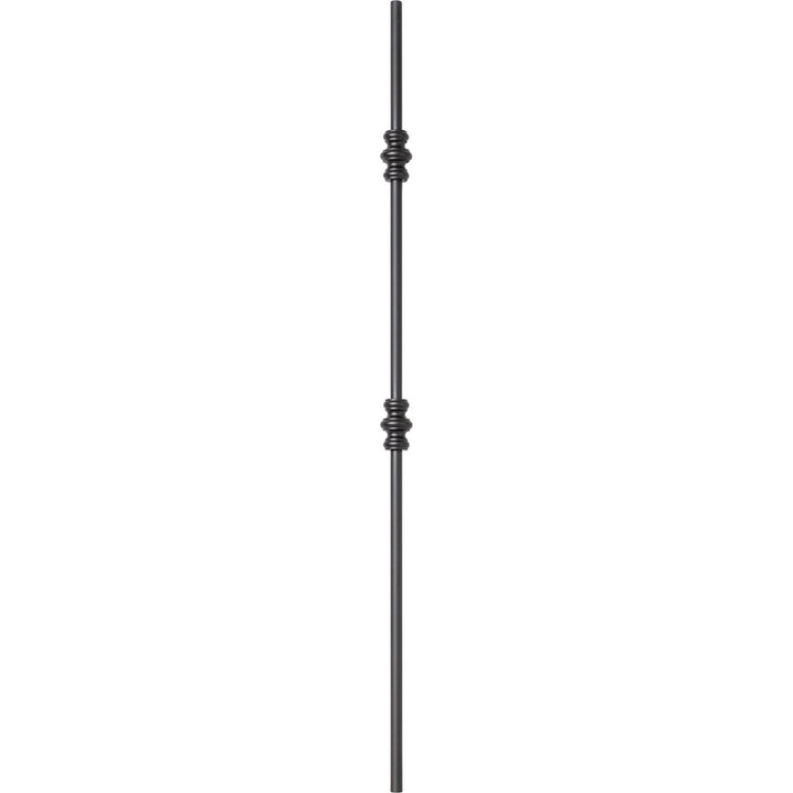 Iron Baluster | Double Knuckle | Round | Satin Black | 5/8" x 44" - All Things Stairs