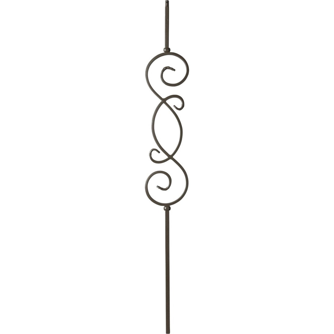 T57 | Iron Baluster | "S" Scroll V2 | 1/2" x 44" - All Things Stairs