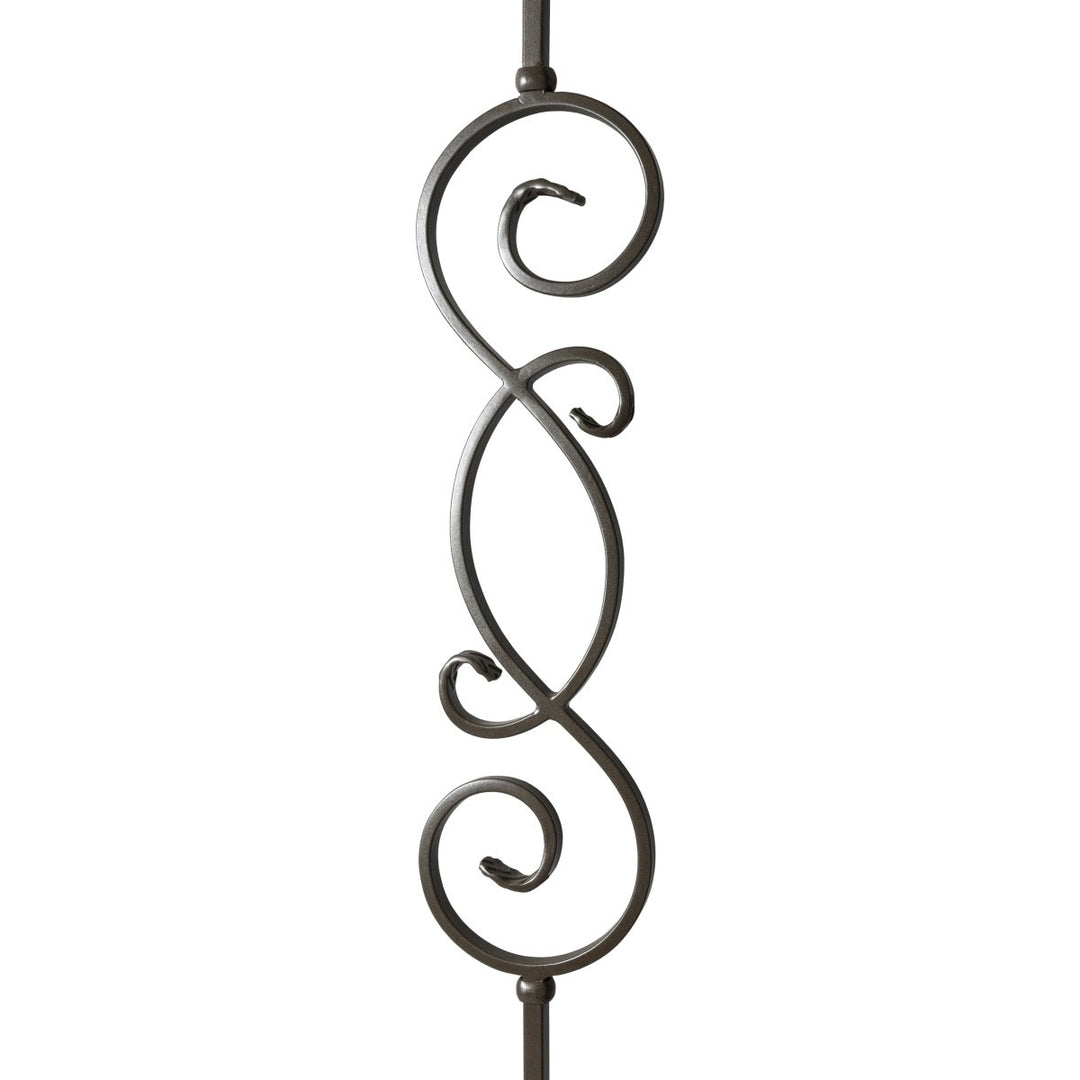 T57 | Iron Baluster | "S" Scroll V2 | 1/2" x 44" - All Things Stairs